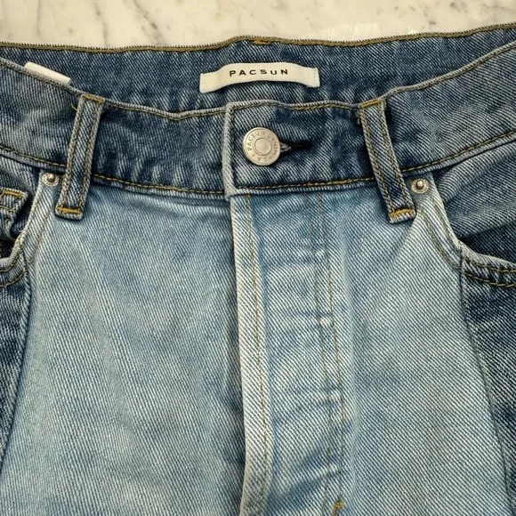 NEW Pacsun High Rise Straight Two Tone 90s Y2K Jeans Women's Size 25 Frayed - Picture 6 of 7